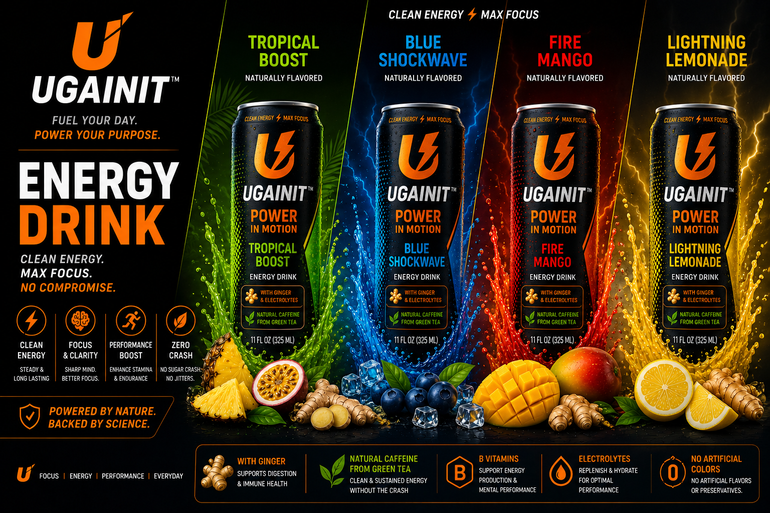 UGAINIT energy drink campaign artwork